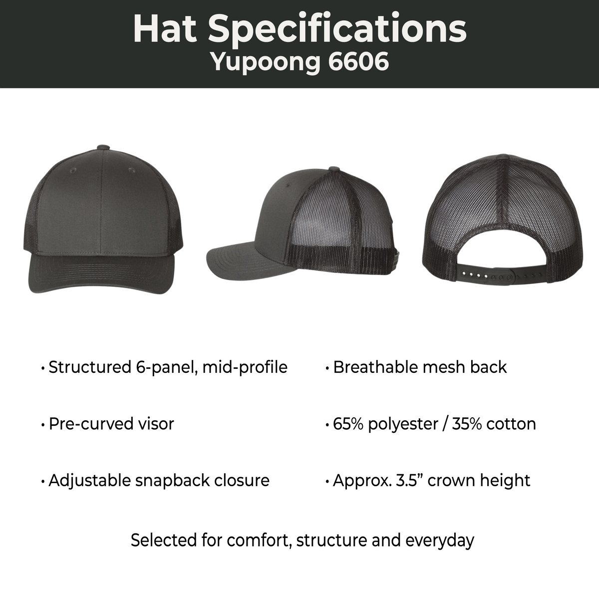 Pacific Northwest Trucker Hat, Engraved Leatherette Patch