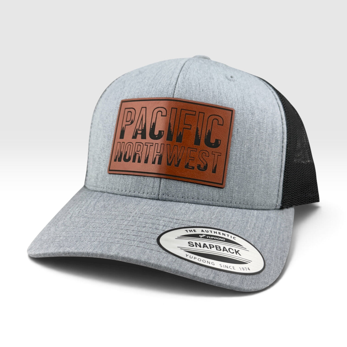 Pacific Northwest Trucker Hat, Engraved Leatherette Patch
