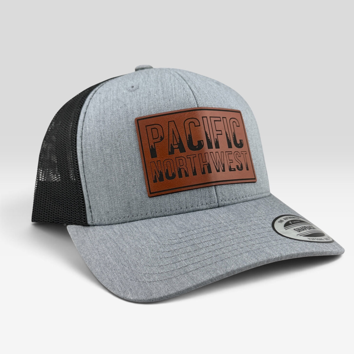 Pacific Northwest Trucker Hat, Engraved Leatherette Patch