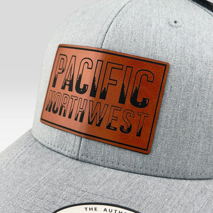 Pacific Northwest Trucker Hat, Engraved Leatherette Patch