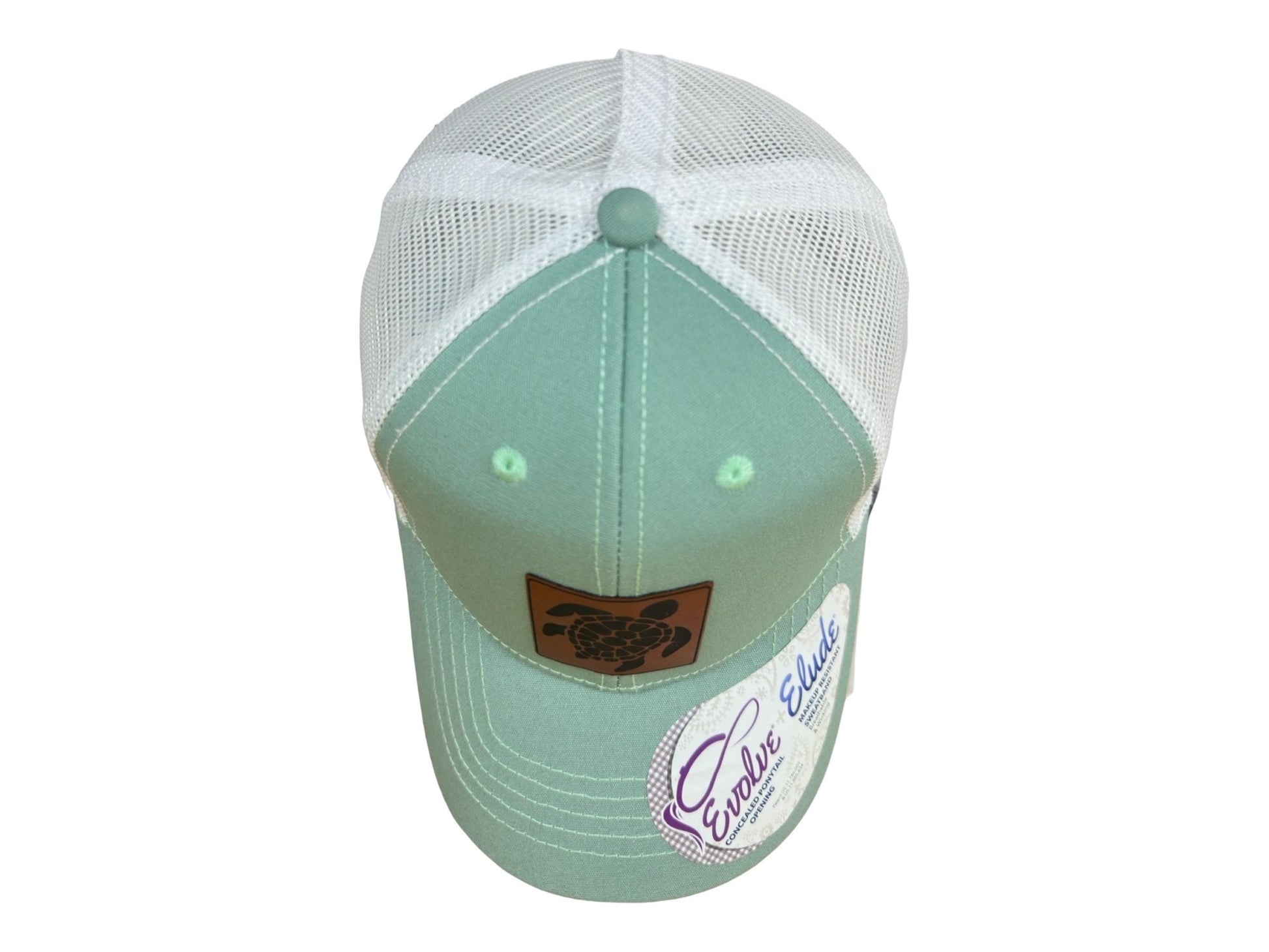 Sea Turtle Hat | Engraved Leatherette Trucker | Women's Beach Style Snapback